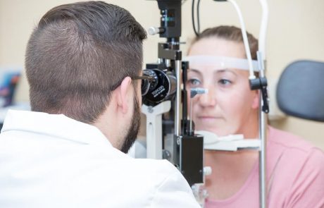 Eye exam in New Jersey Eye Center. Doctor is examining patient