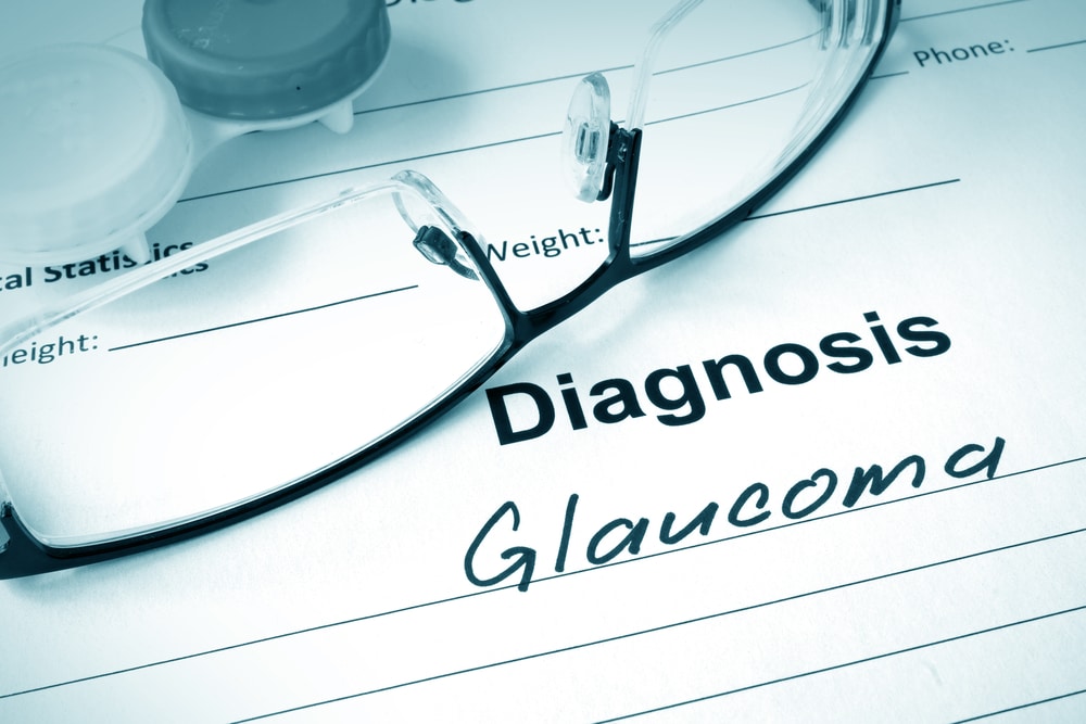 Sheet with glaucoma symptoms diagnosis